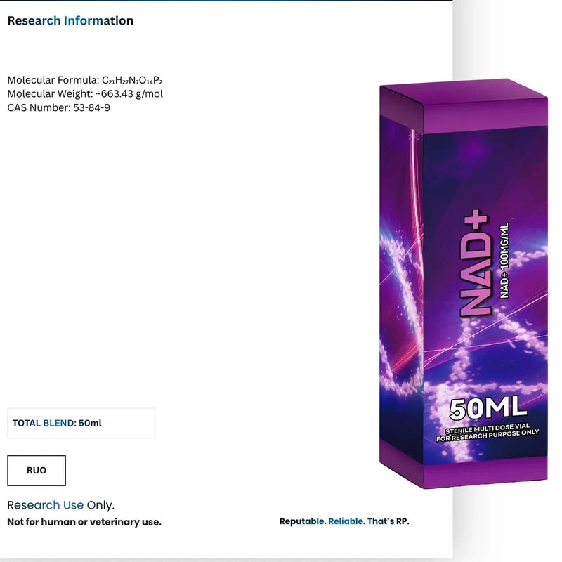 NAD+ 100mg per ml - 50ml : Research Only