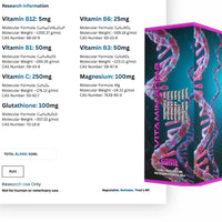 Vitamin B Complex, Vitamin C, Magnesium & Glutathione Research Solution – 50ml