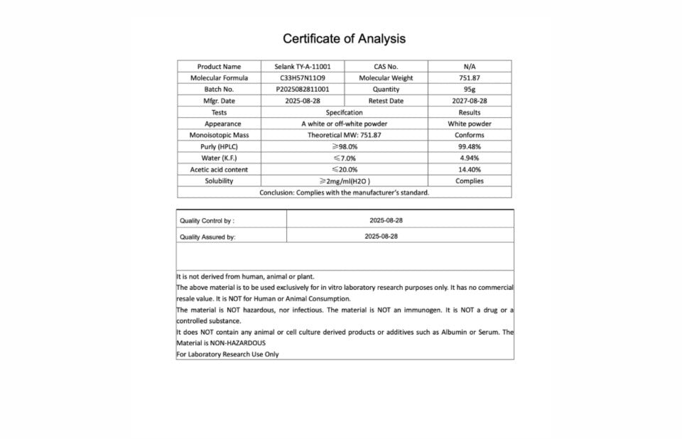 SELANK 5MG NASAL : Research Only